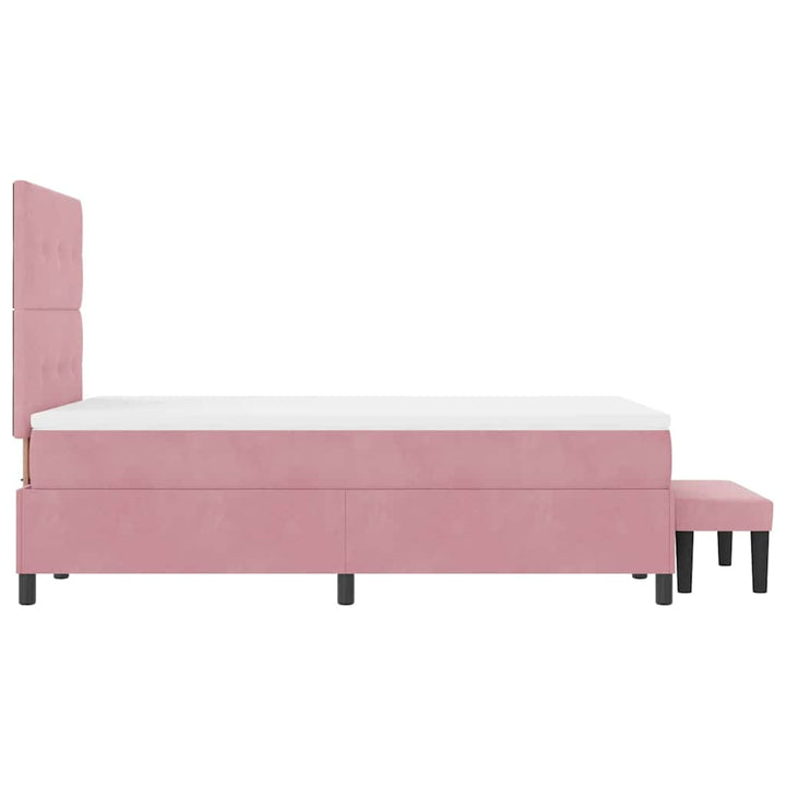 Box spring seng med hovedgærde Lyserød 190 x 120 cm Fløjl