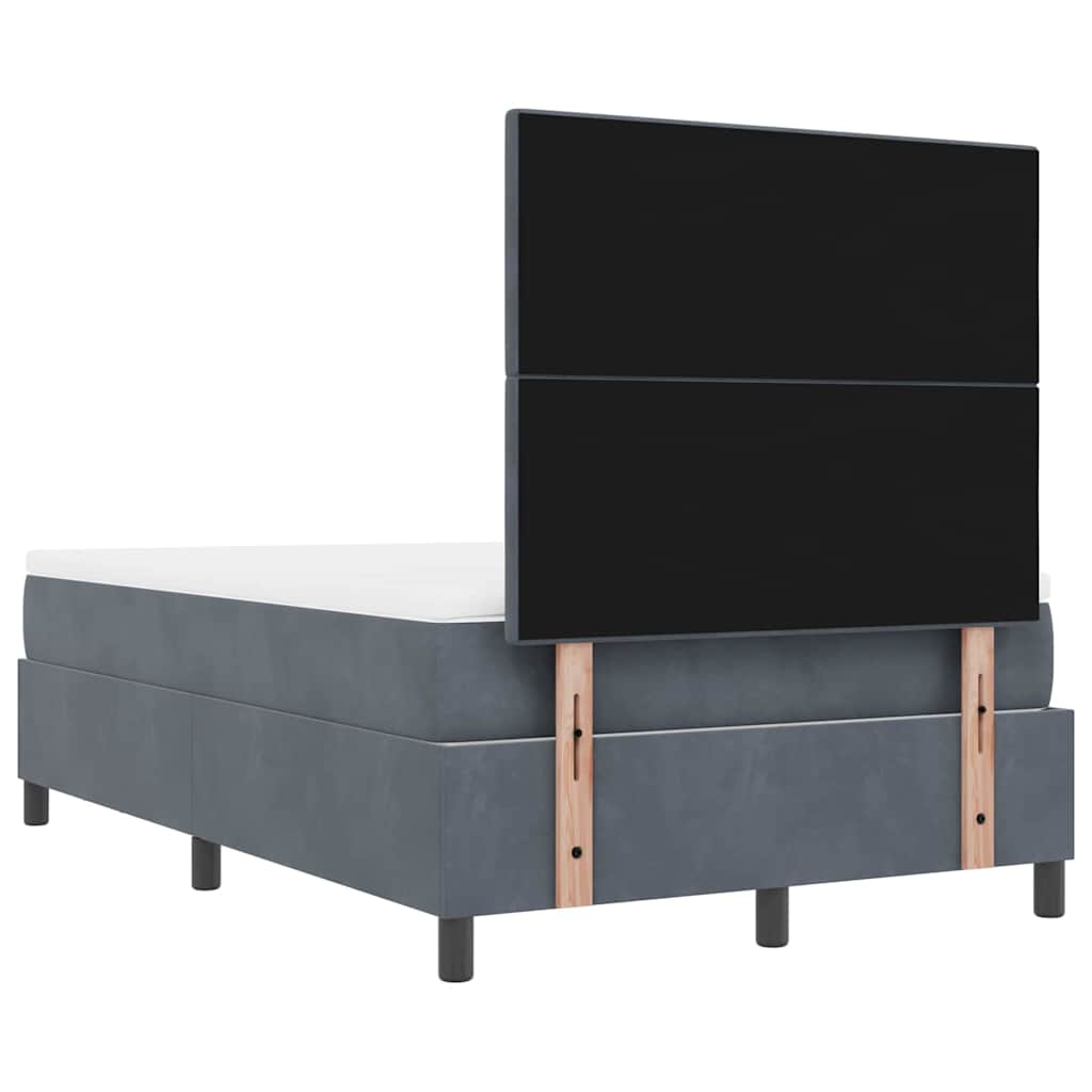 Box spring seng med hovedgærde Mørkegrå 200 x 120 cm Fløjl