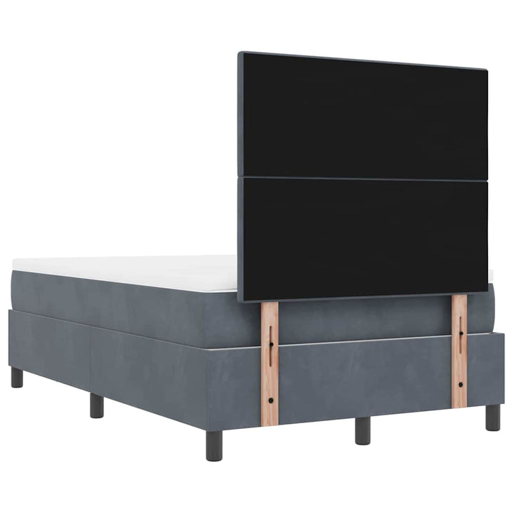Box spring seng med hovedgærde Mørkegrå 200 x 120 cm Fløjl