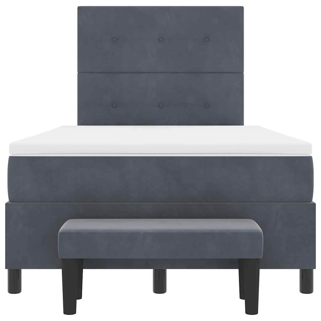 Box spring seng med hovedgærde Mørkegrå 200 x 120 cm Fløjl