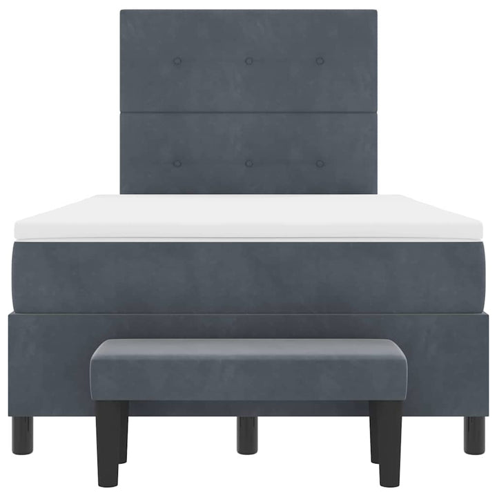 Box spring seng med hovedgærde Mørkegrå 200 x 120 cm Fløjl