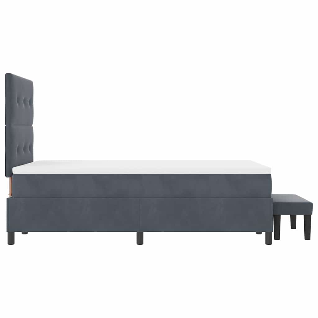 Box spring seng med hovedgærde Mørkegrå 200 x 120 cm Fløjl