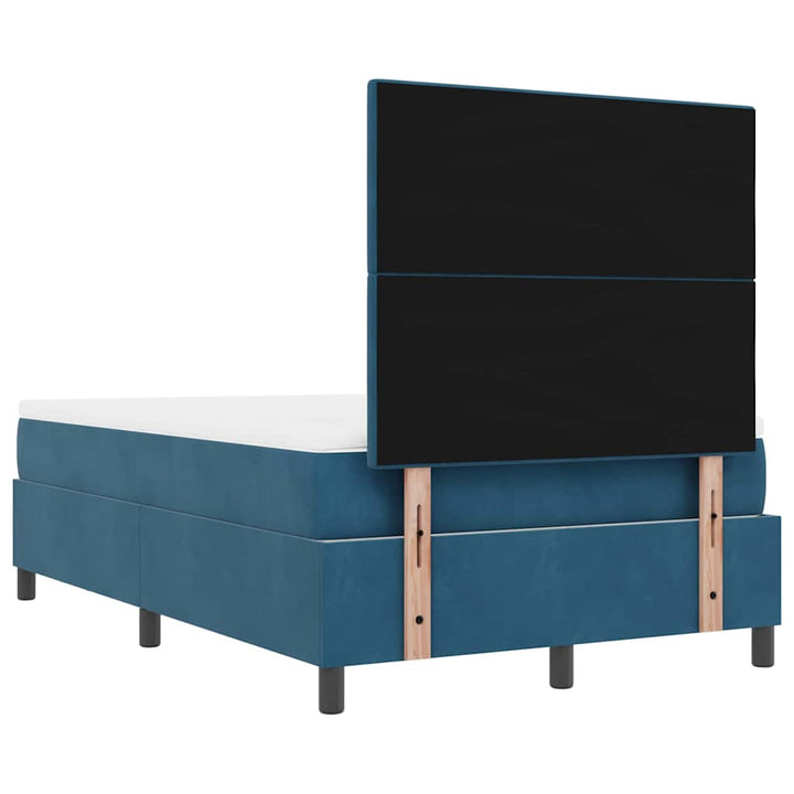 Box spring seng med hovedgærde Mørkeblå 200 x 120 cm Fløjl