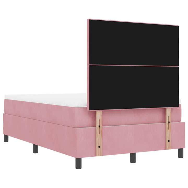 Box spring seng med hovedgærde Lyserød 200 x 120 cm Fløjl