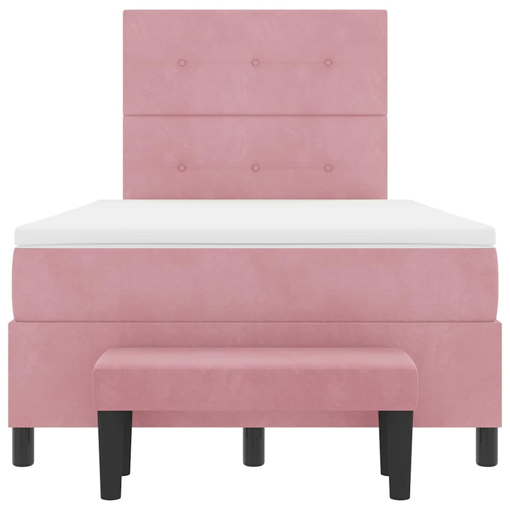Box spring seng med hovedgærde Lyserød 200 x 120 cm Fløjl