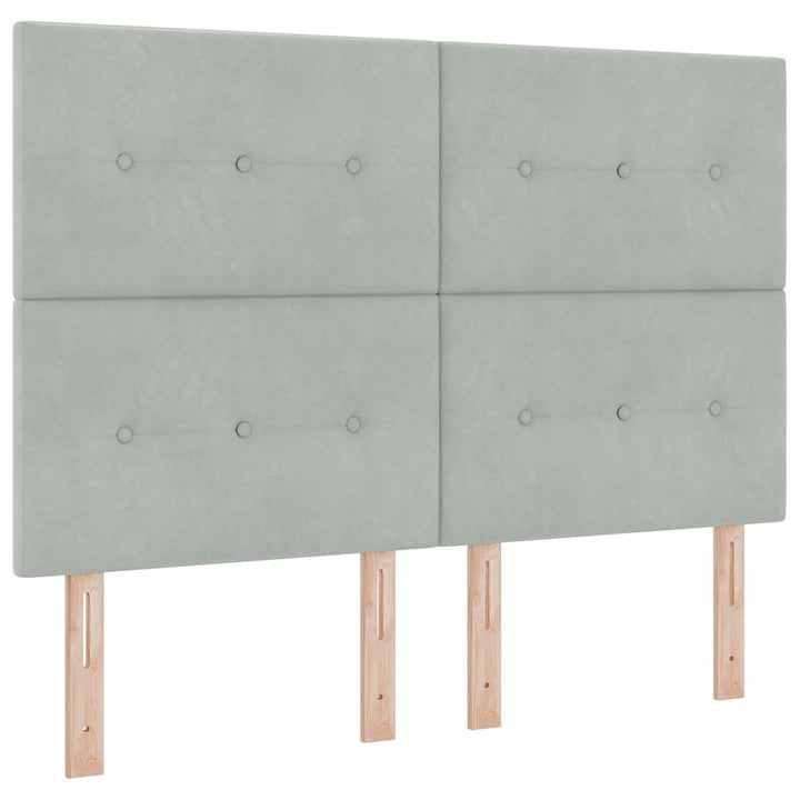 Box spring seng med hovedgærde Lysegrå 190 x 140 cm Fløjl