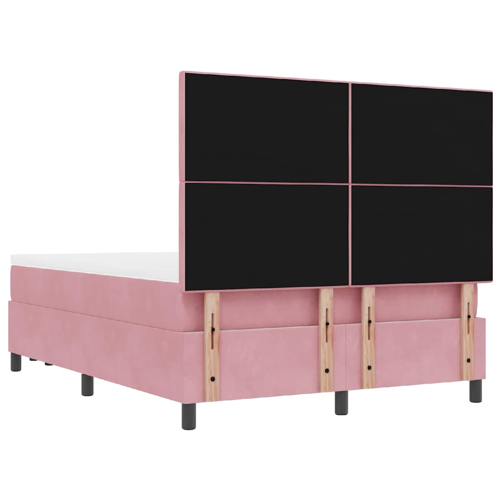 Box spring seng med pude Lyserød 200 x 140 cm Fløjl