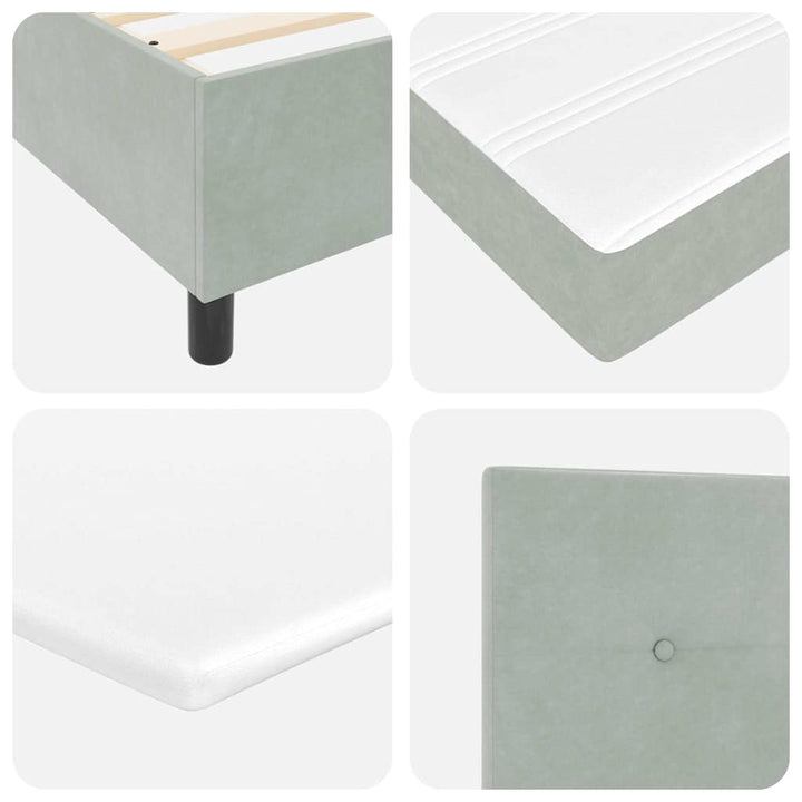 Box spring seng med hovedgærde Lysegrå 200 x 160 cm Fløjl