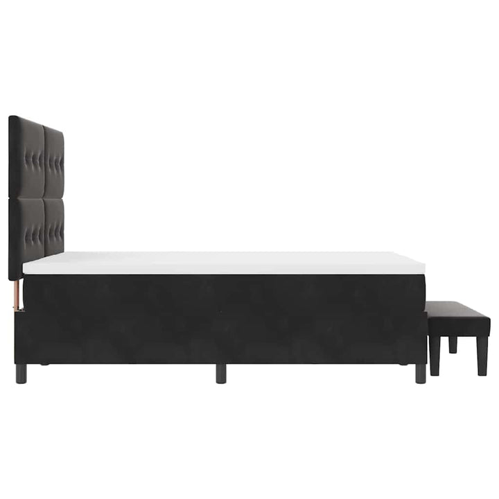 Box spring seng med hovedgærde Sort 200 x 160 cm Fløjl