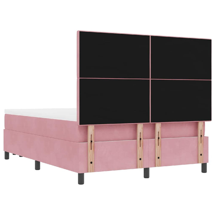 Box spring seng med hovedgærde Lyserød 200 x 160 cm Fløjl