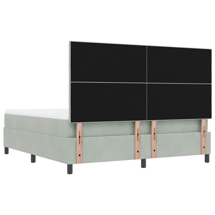 Box spring seng med hovedgærde Lysegrå 200 x 180 cm Fløjl