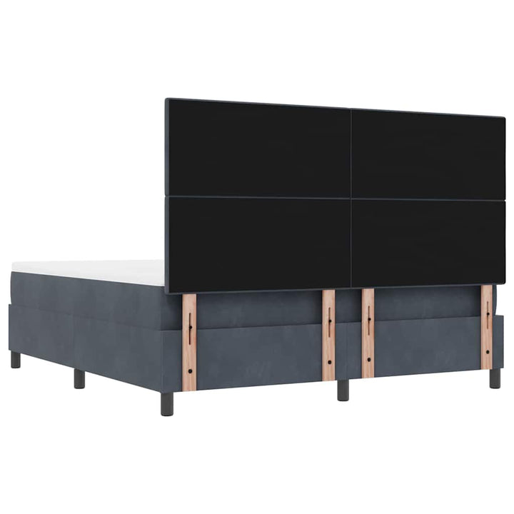 Box spring seng med hovedgærde Mørkegrå 200 x 180 cm Fløjl