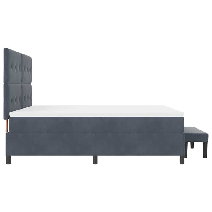 Box spring seng med hovedgærde Mørkegrå 200 x 180 cm Fløjl