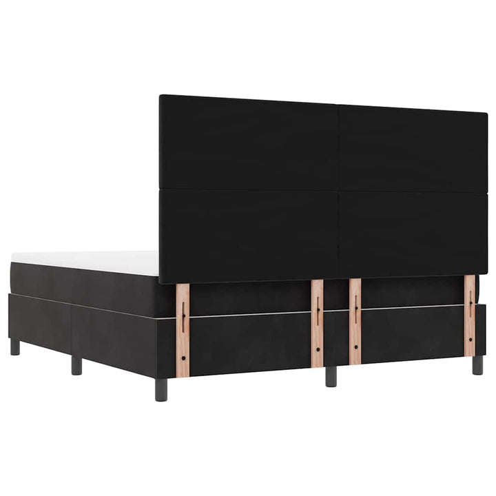 Box spring seng med hovedgærde Sort 200 x 180 cm Fløjl