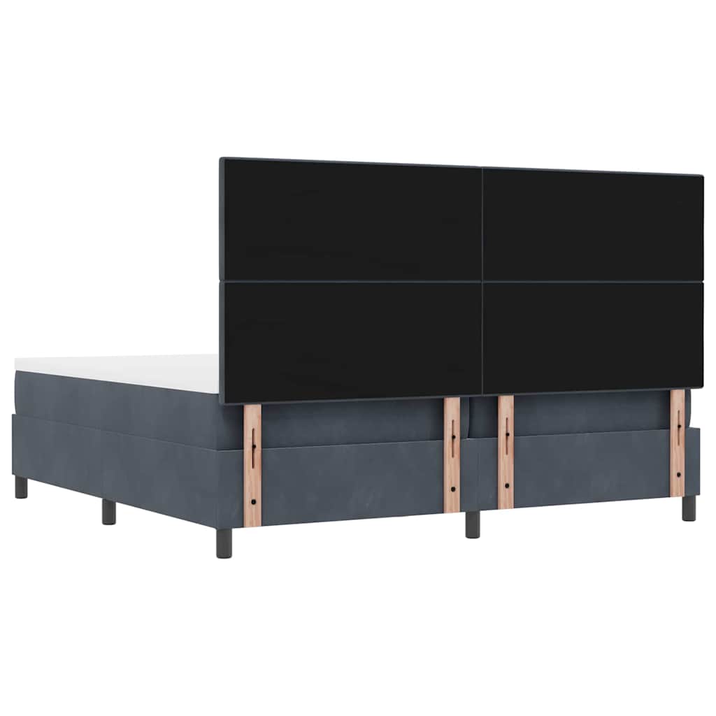 Box spring seng med madras Mørkegrå 200 x 200 cm Fløjl