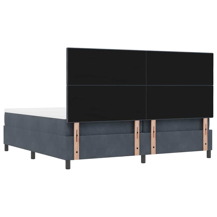 Box spring seng med madras Mørkegrå 200 x 200 cm Fløjl