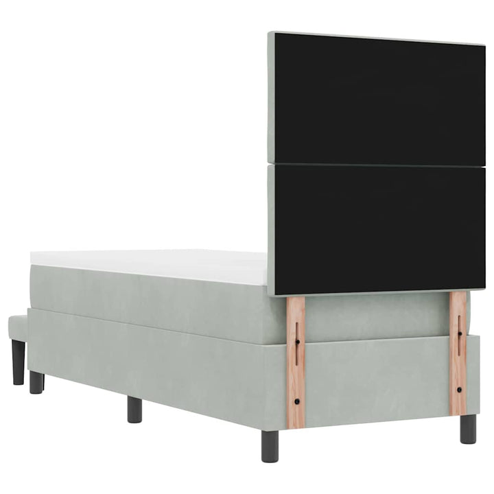 Box spring seng med hovedgærde Lysegrå 200 x 80 cm Fløjl