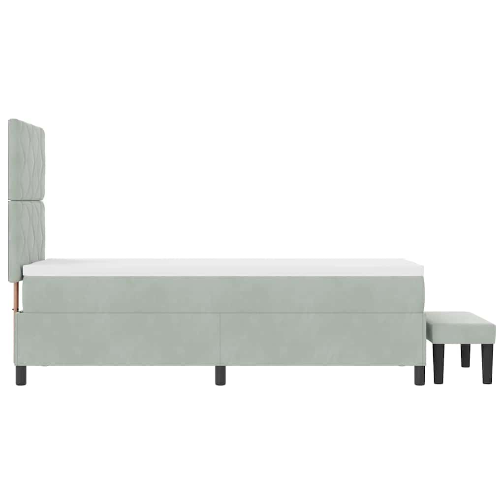 Box spring seng med hovedgærde Lysegrå 200 x 80 cm Fløjl