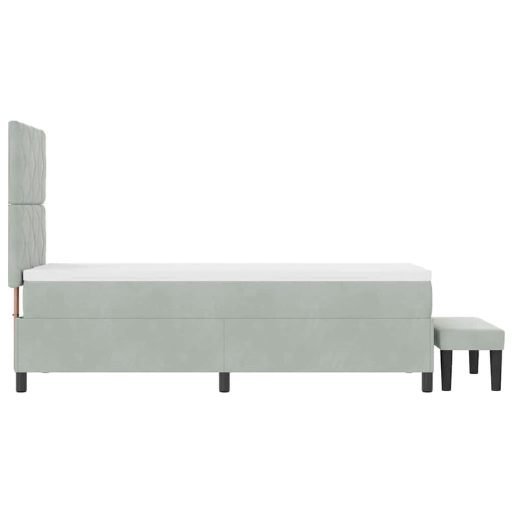 Box spring seng med hovedgærde Lysegrå 200 x 80 cm Fløjl