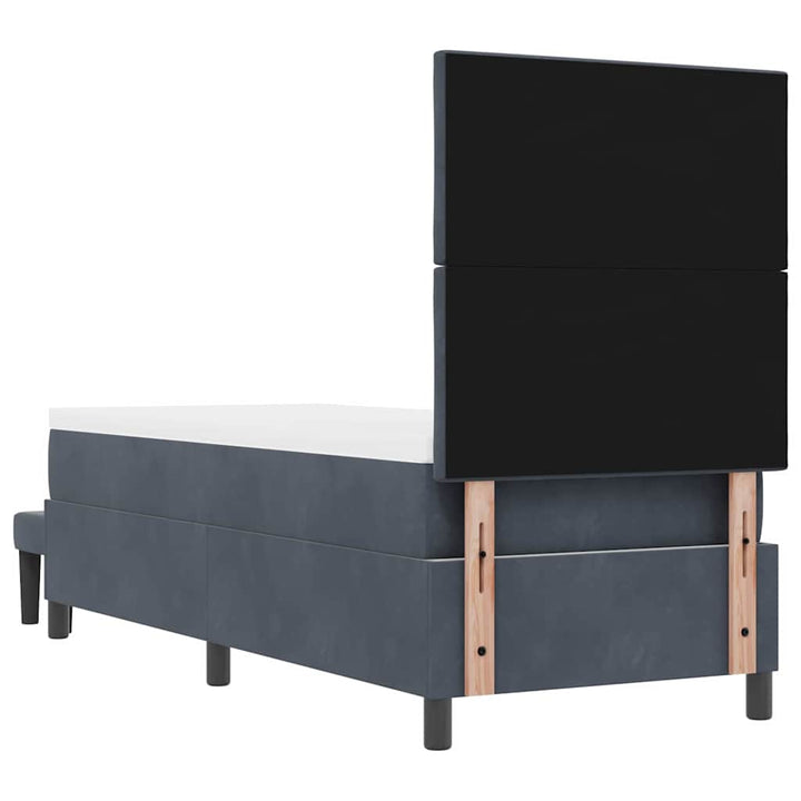 Box spring seng med hovedgærde Mørkegrå 200 x 80 cm Fløjl
