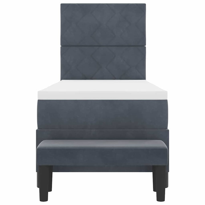 Box spring seng med hovedgærde Mørkegrå 200 x 80 cm Fløjl