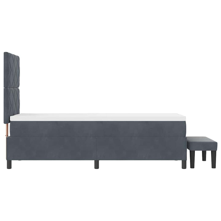 Box spring seng med hovedgærde Mørkegrå 200 x 80 cm Fløjl