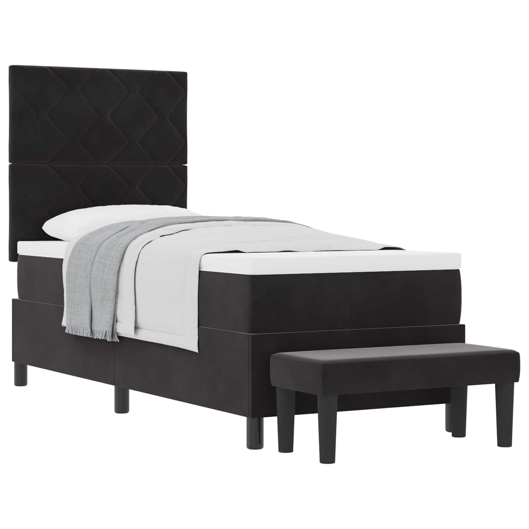 Box spring seng med hovedgærde Sort 200 x 80 cm Fløjl
