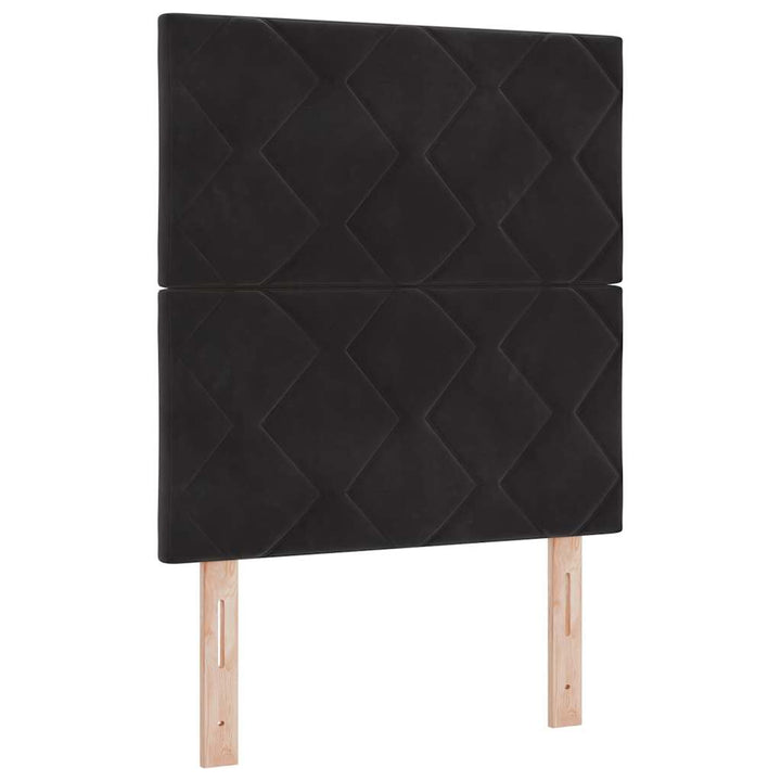 Box spring seng med hovedgærde Sort 200 x 80 cm Fløjl