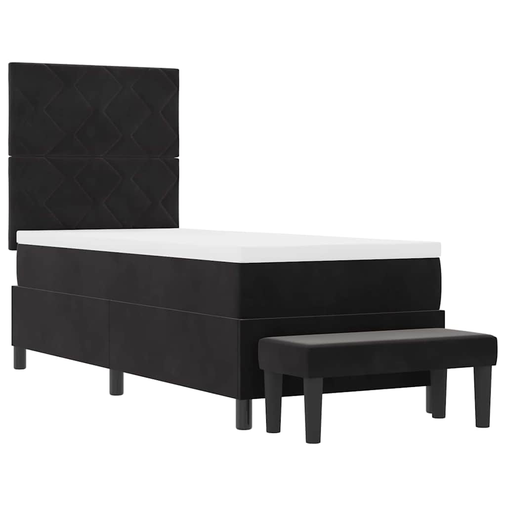 Box spring seng med hovedgærde Sort 200 x 80 cm Fløjl