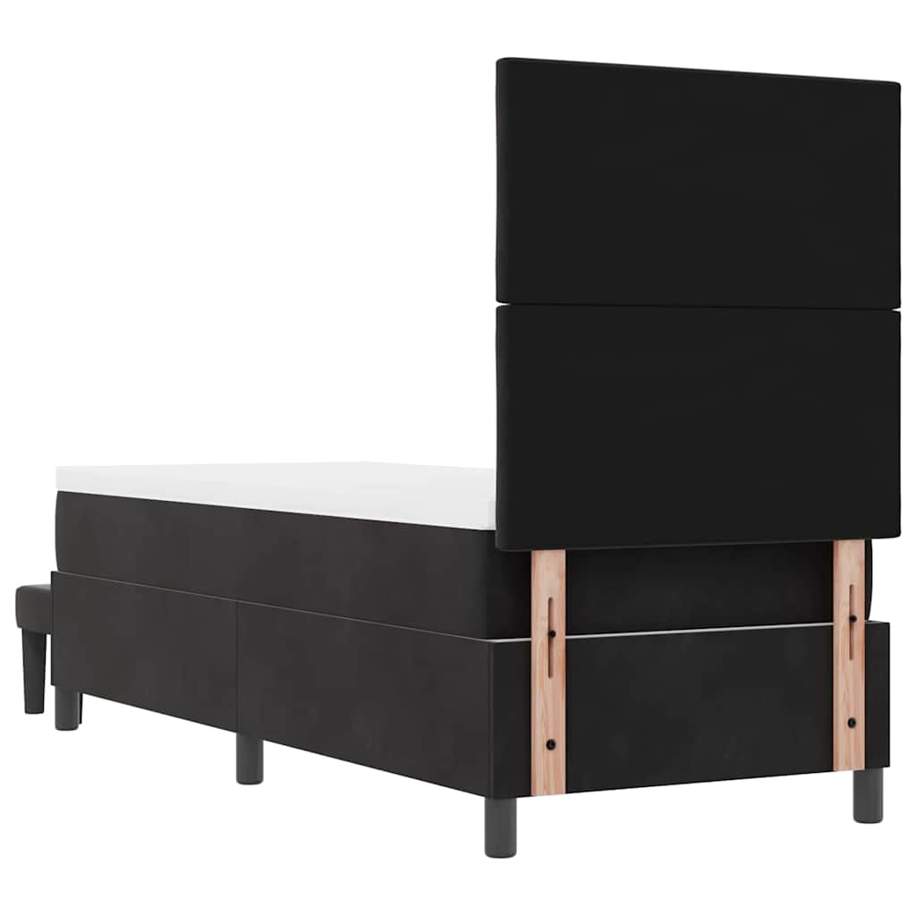 Box spring seng med hovedgærde Sort 200 x 80 cm Fløjl