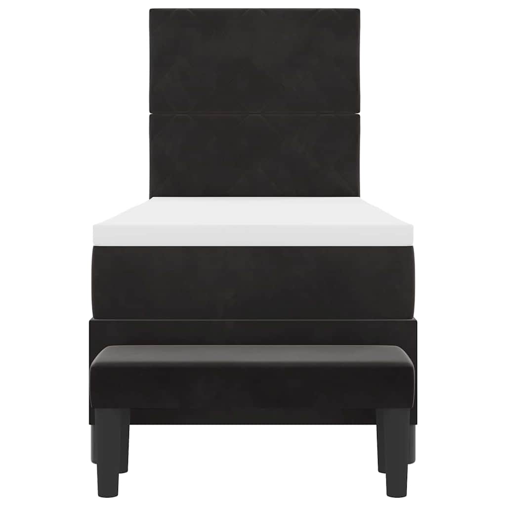Box spring seng med hovedgærde Sort 200 x 80 cm Fløjl