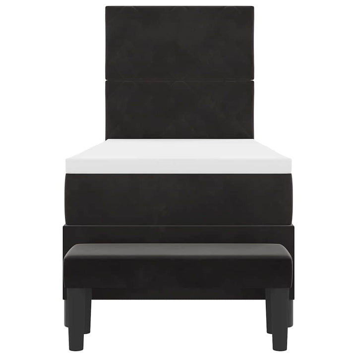 Box spring seng med hovedgærde Sort 200 x 80 cm Fløjl