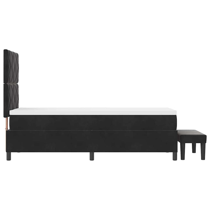 Box spring seng med hovedgærde Sort 200 x 80 cm Fløjl