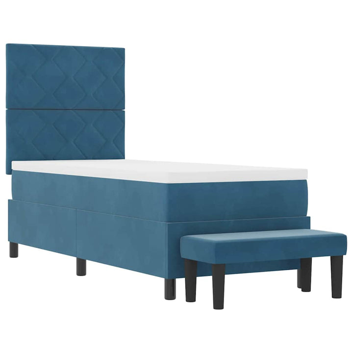 Box spring seng med hovedgærde Mørkeblå 200 x 80 cm Fløjl