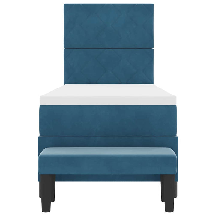 Box spring seng med hovedgærde Mørkeblå 200 x 80 cm Fløjl