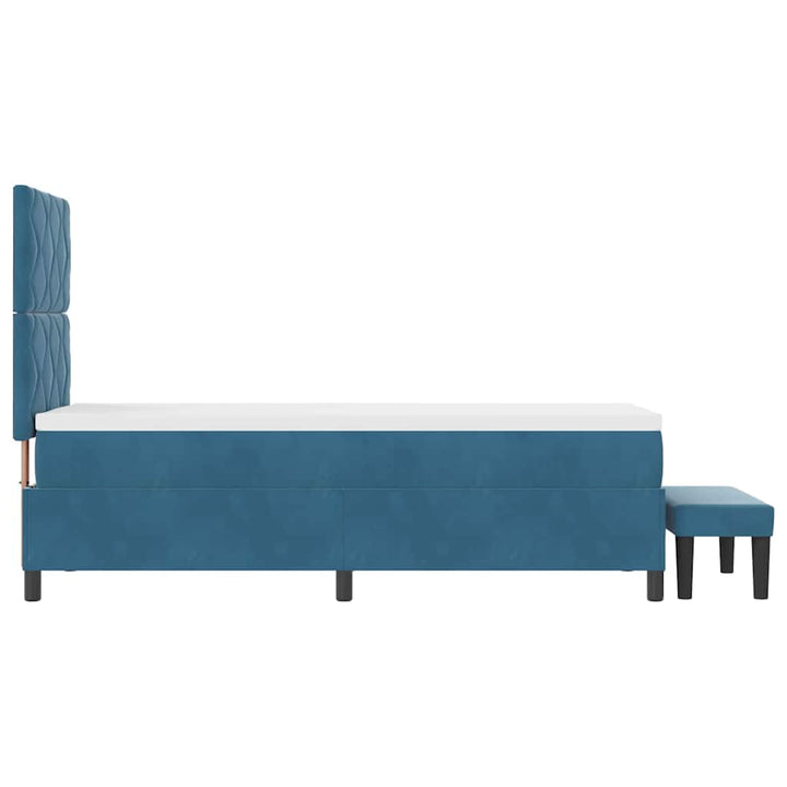 Box spring seng med hovedgærde Mørkeblå 200 x 80 cm Fløjl