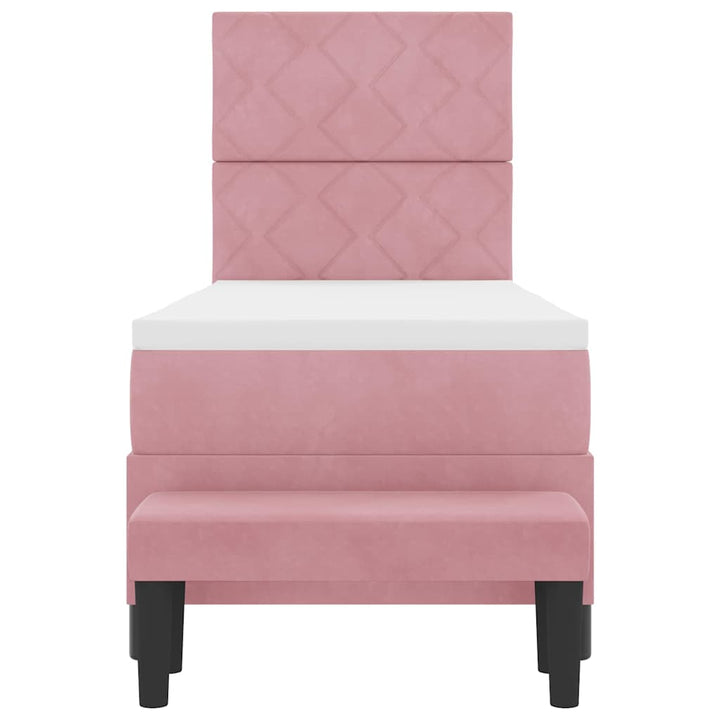 Box spring seng med hovedgærde Lyserød 200 x 80 cm Fløjl