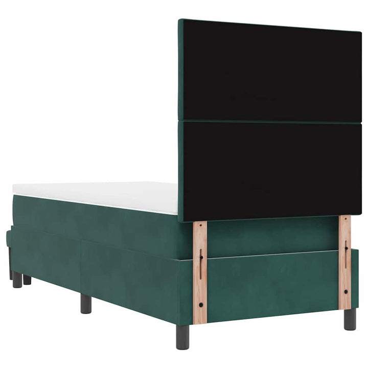 Box spring seng med hovedgærde Mørkegrøn 190 x 90 cm Fløjl
