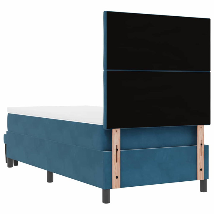 Box spring seng med hovedgærde Mørkeblå 190 x 90 cm Fløjl