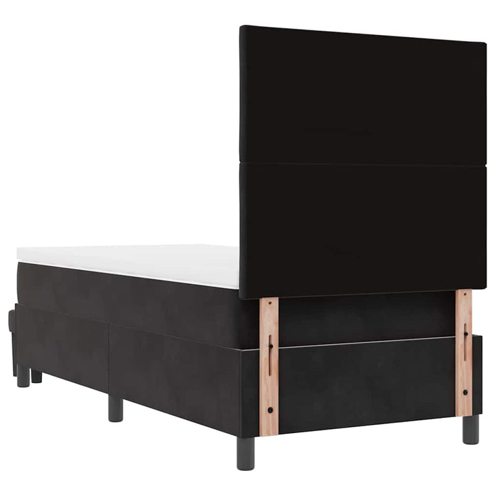 Box spring seng med hovedgærde Sort 200 x 90 cm Fløjl