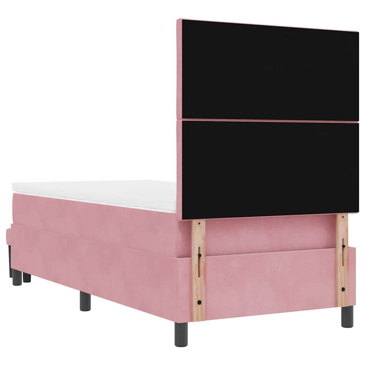 Box spring seng med hovedgærde Lyserød 200 x 90 cm Fløjl
