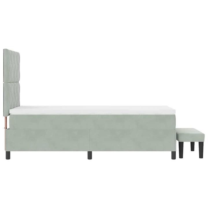 Box spring seng med hovedgærde Lysegrå 200 x 100 cm Fløjl
