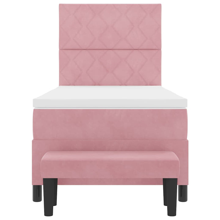 Box spring seng med pude Lyserød 200 x 100 cm Fløjl