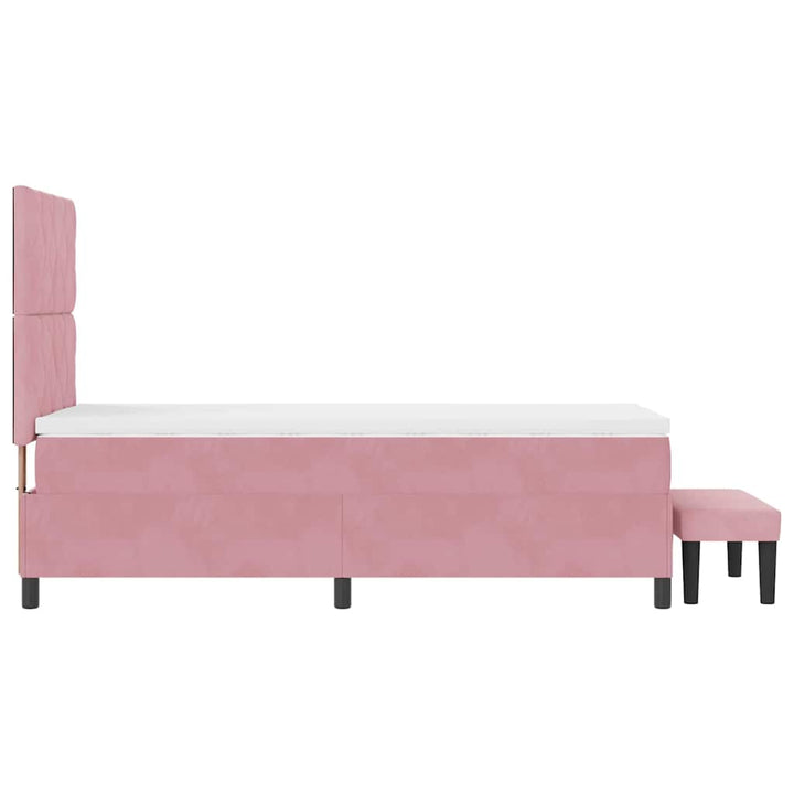 Box spring seng med pude Lyserød 200 x 100 cm Fløjl