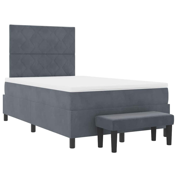Box spring seng med hovedgærde Mørkegrå 190 x 120 cm Fløjl