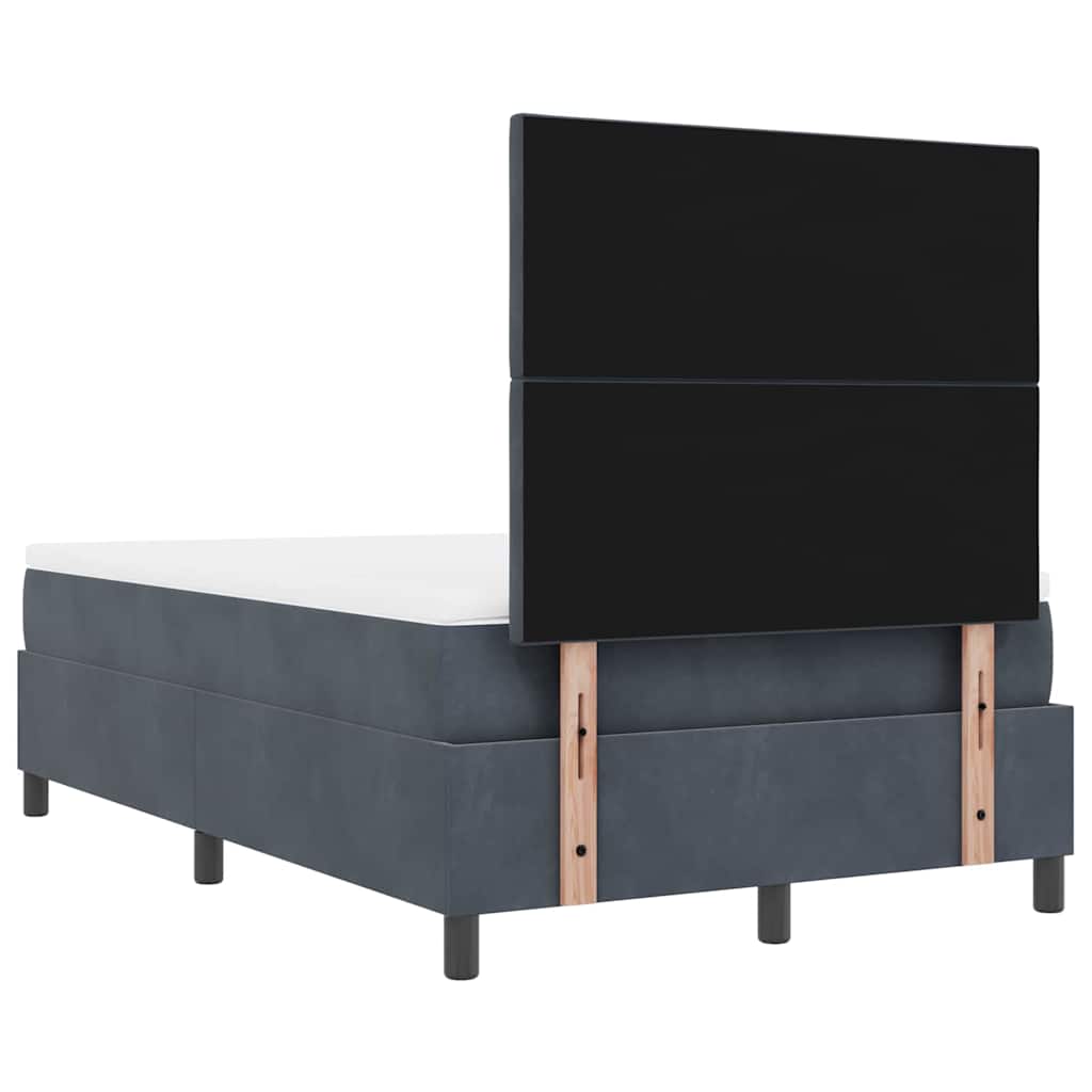Box spring seng med hovedgærde Mørkegrå 190 x 120 cm Fløjl