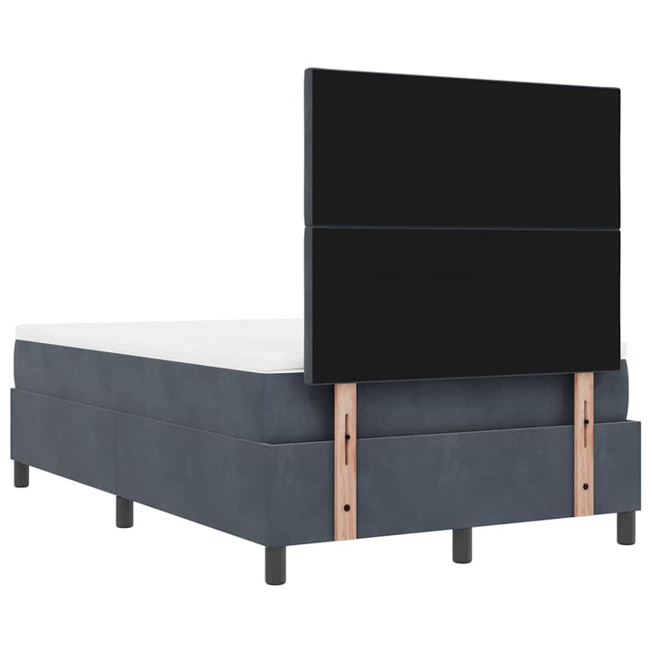 Box spring seng med hovedgærde Mørkegrå 190 x 120 cm Fløjl
