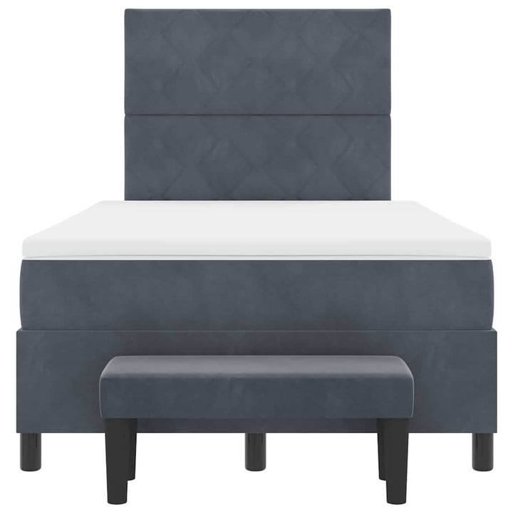 Box spring seng med hovedgærde Mørkegrå 190 x 120 cm Fløjl