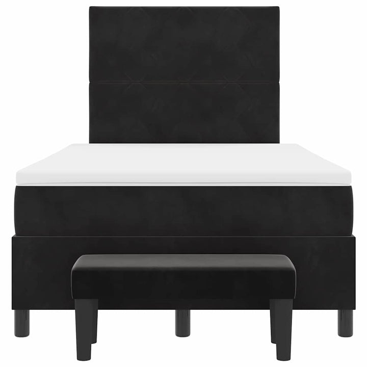 Box spring seng med hovedgærde Sort 190 x 120 cm Fløjl