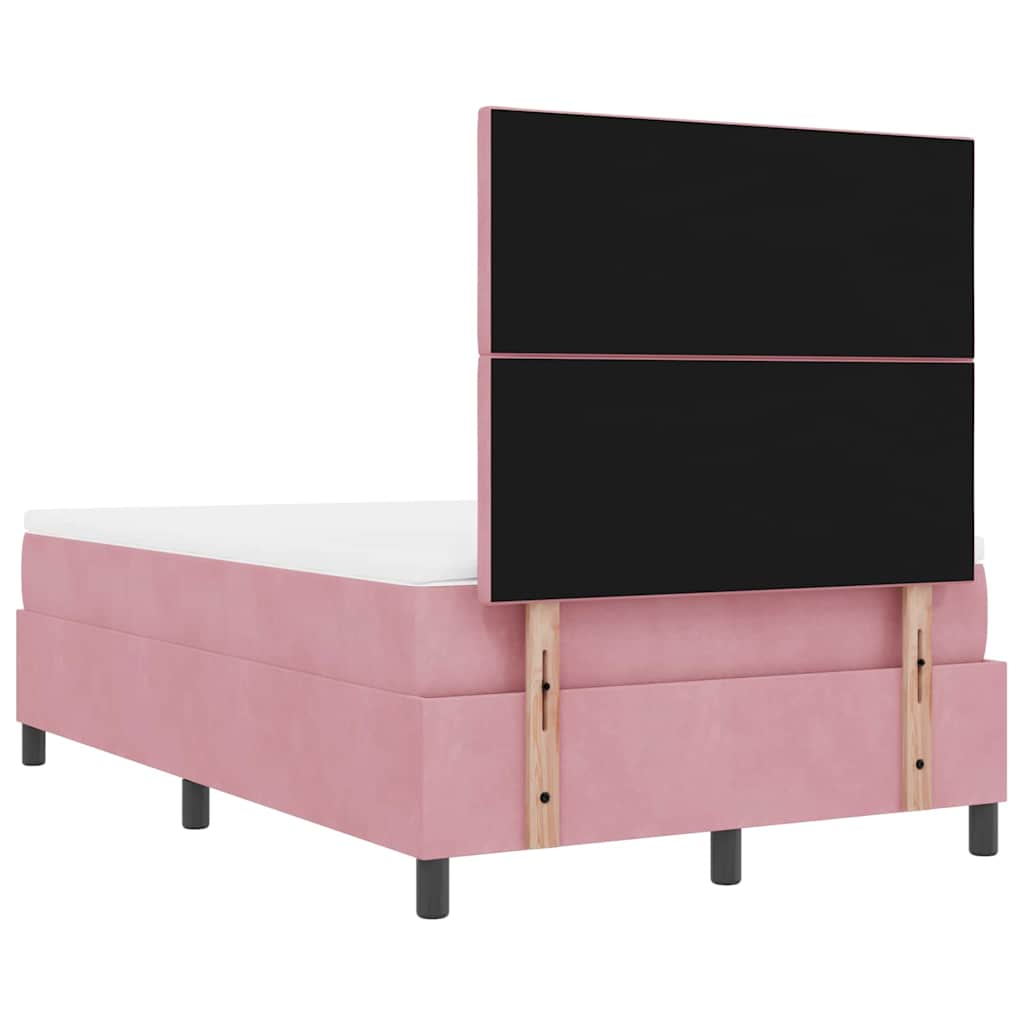 Box spring seng med hovedgærde Lyserød 190 x 120 cm Fløjl